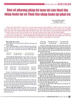 Bàn về phương pháp kế toán tài sản thuế thu nhập hoãn lại và thuế thu nhập hoãn lại phải trả 