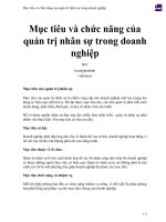 Mục tiêu và chức năng của quản trị nhân sự trong doanh nghiệp 