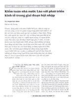 Kiểm toán nhà nước lào với phát triển kinh tế trong giai đoạn hội nhập 