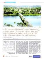 Các nhân tố ảnh hưởng đến năng lực cạnh tranh của ngân hàng thương mại ở tỉnh thừa thiên   huế 