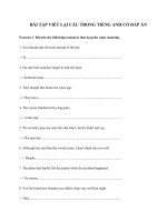 Bài tập viết lại câu trong Tiếng Anh (có đáp án)