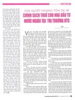 Giải quyết những tồn tại về chính sách thuế cho nhà đầu tư nước ngoài tại thị trường OTC 