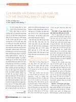 Ghi nhận và đánh giá lại giá trị lợi thế thương mại ở việt nam 