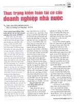 Thực trạng kiểm toán tái cơ cấu doanh nghiệp nhà nước 