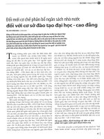 Đổi mới cơ chế phân bổ ngân sách nhà nước đối với cơ sở đào tạo đại học   cao đẳng 