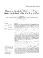 Bằng chứng thực nghiệm về hạn mức sử dụng nợ tối ưu trong các doanh nghiệp niêm yết tại việt nam 