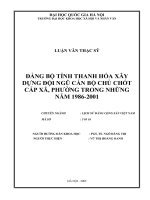 Đảng bộ tỉnh thanh hóa lãnh đạo xây dựng đội ngũ cán bộ chủ chốt cấp xã , phường trong những năm 1986 2001 