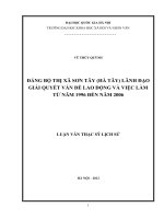 Đảng bộ thị xã sơn tây   hà tây lãnh đạo  giải quyết vấn đề lao động và việc làm tu nam 1996 den nam 2006 