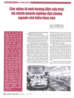 Các nhân tố ảnh hưởng đến cấu trúc tài chính doanh nghiệp đại chúng ngành chế biến thủy sản 