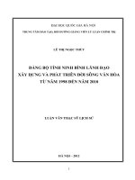 đảng bộ tỉnh ninh binh lãnh đạo xây dựng và phát triển đời sống văn hóa  tu nam 1998 den nam 2010
