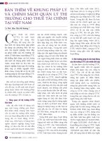 Bàn thêm về khung pháp lý và chính sách quản lý thị trường cho thuê tài chính tại việt nam 