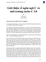 Giới thiệu về ngôn ngữ c và môi trường turbo c 3 0 