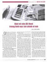 Bàn về vấn đề thuế trong lĩnh vực tài chính vi mô 