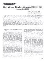 Đánh giá hoạt động thị trường ngoại hối việt nam trong năm 2012 