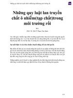 Những quy luật lan truyền chất ô nhiễm(tạp chất)trong môi trường rối 