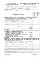 Phiếu đánh giá rèn luyện của HSSV hệ chính quy tập trung   đh sư phạm HN 