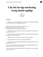 Câu hỏi ôn tập marketing trong doanh nghiệp 