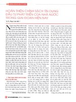 Hoàn thiện chính sách tín dụng đầu tư phát triển của nhà nước trong giai đoạn hiện nay 