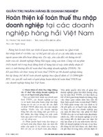 Hoàn thiện kế toán thuế thu nhập doanh nghiệp tại các doanh nghiệp hàng hải việt nam 