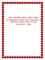 skkn-Một số biện pháp thực hiện xã hội hóa công tác giáo dục ở trường mầm non Cát Bi