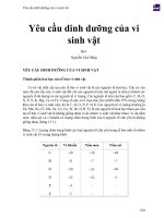 Yêu cầu dinh dưỡng của vi sinh vật 