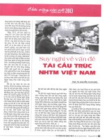 Suy nghĩ về vấn đề tái cấu trúc NHTM việt nam 