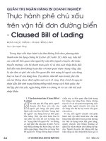 Thực hành phê chú xấu trên vận tải đơn đường biển   claused bill of lading 