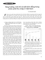 Tăng trưởng kinh tế và bất bình đẳng trong phân phối thu nhập ở việt nam 