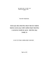 Tích cực hóa phương pháp thuyết trình trong giảng dạy môn chỉnh trị ở trường cao đẳng nghề du lịch   thương mại nghệ an 