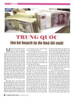 Trung quốc lên kế hoạch tự do hóa lãi suất 