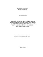 Góp phần nâng cao hiệu quả dạy học bộ môn toán ở trường trung học phô thông qua việc kết hợp dạy học trên lớp với to chức các hoạt động ngoài giờ cho học sinh lớp 10, lớp 11 
