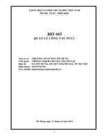 Hồ sơ quản lý công tác phòng cháy chữa cháy năm 2014