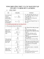 TỔNG HỢP CÔNG THỨC VÀ CÁC DẠNG BÀI TẬP TỔ CHỨC VÀ ĐỊNH MỨC LAO ĐỘNG_ VCU