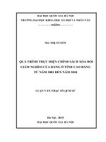 quá trình thực hiện chính sách xóa đói giảm nghèo của đảng ở tỉnh cao bằng tu nam 2001 den nam 2010 