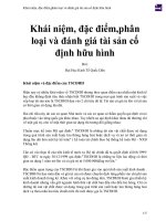 Khái niệm, đặc điểm,phân loại và đánh giá tài sản cố định hữu hình 