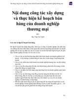 Nội dung công tác xây dựng và thực hiện kế hoạch bán hàng của doanh nghiệp thương mại 