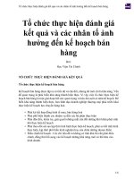 Tổ chức thực hiện đánh giá  kết quả và các nhân tố ảnh hưởng đến kế hoạch bán hàng