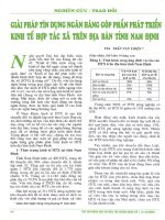 Giải pháp tín dụng ngân hàng góp phần phát triển kinh tế hợp tác xã trên địa bàn tỉnh nam định 