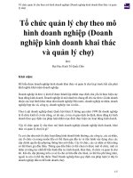 Tổ chức quản lý chợ theo mô hình doanh nghiệp (doanh nghiệp kinh doanh khai thác và quản lý chợ) 