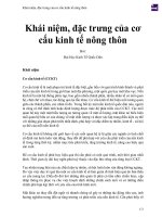 Khái niệm, đặc trưng của cơ cấu kinh tế nông thôn 