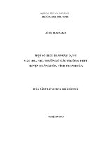 Một số biện pháp xây dụng văn hóa nhà trường ở các trường THPT huyện hoang hóa, tỉnh thanh hóa 