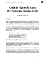 Quản lý  hiệu suất mạng (performance management) 