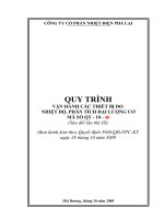 QUY TRÌNH VẬN HÀNH CÁC THIẾT BỊ ĐO  NHIỆT ĐỘ, PHÂN TÍCH ĐẠI LƯỢNG CƠ
