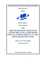 một số giải pháp nhằm tăng cường khả năng cạnh tranh công ty cổ phần dịch vụ và xây dựng địa ốc đất xanh 