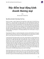 Đặc điểm hoạt động kinh doanh thương mại 