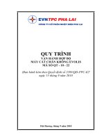 QUY TRÌNH VẬN HÀNH HỢP BỘ  MÁY CẮT CHÂN KHÔNG EVOLIS