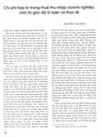 Chi phí hợp lý trong thuế thu nhập doanh nghiệp  nhìn từ góc độ lý luận và thực tế 