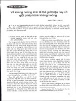 Về khủng hoảng kinh tế thế giới hiện nay và giải pháp tránh khủng hoảng 