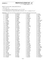 Bài tập trắc nghiệm về cách phát âm ed và s/es