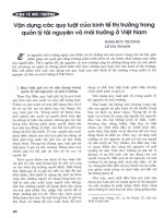 Vận dụng các quy luật của kinh tế thị trường trong quản lí tài nguyên và môi trường ở việt nam 